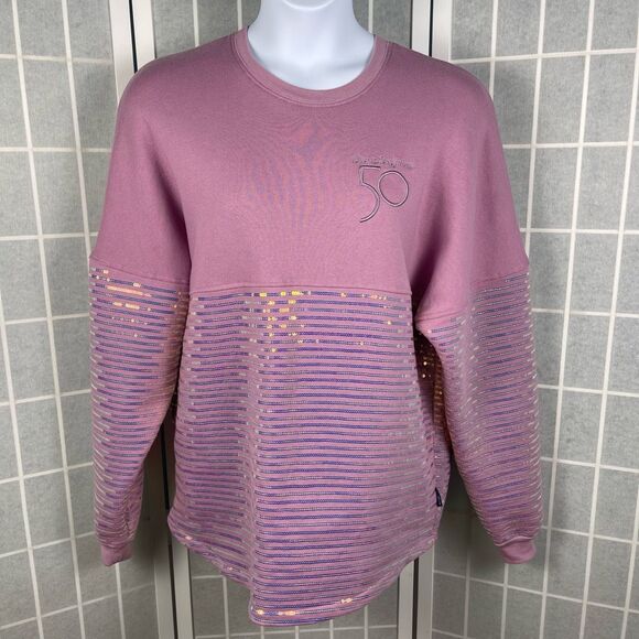 Disney Tops - Disney Spirit Jersey Pink Sequin Walt Disney World 50th Anniversary Size L